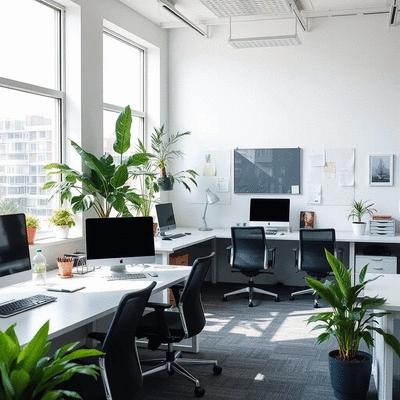 Clean and organized office workspace